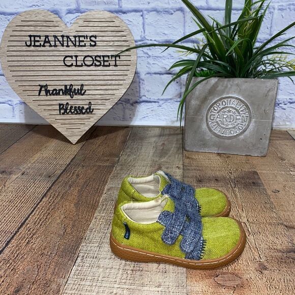 Livie & Luca Lime Green Hayes Natural Textile Casual Sneakers, Size 8 - Picture 1 of 10